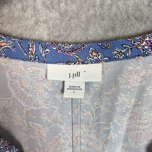 J. jill Border Print Maxi Dress In Clear Blue Gentle Paisley Border Size Large - Picture 8 of 9